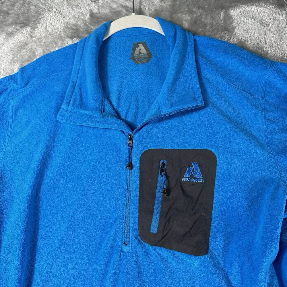 Eddie Bauer First Ascent 1/4 Zip Fleece Jacket Mens XL Tall Blue Layer Hike Camp